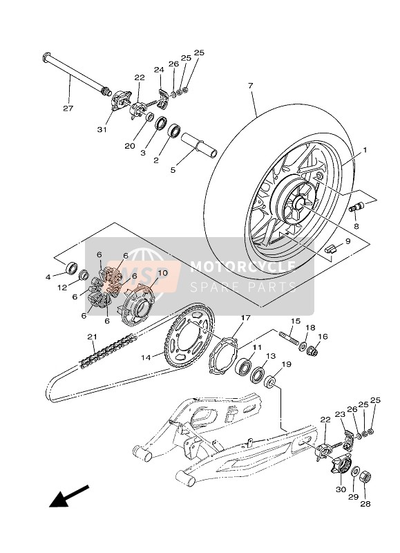 Roue arrière