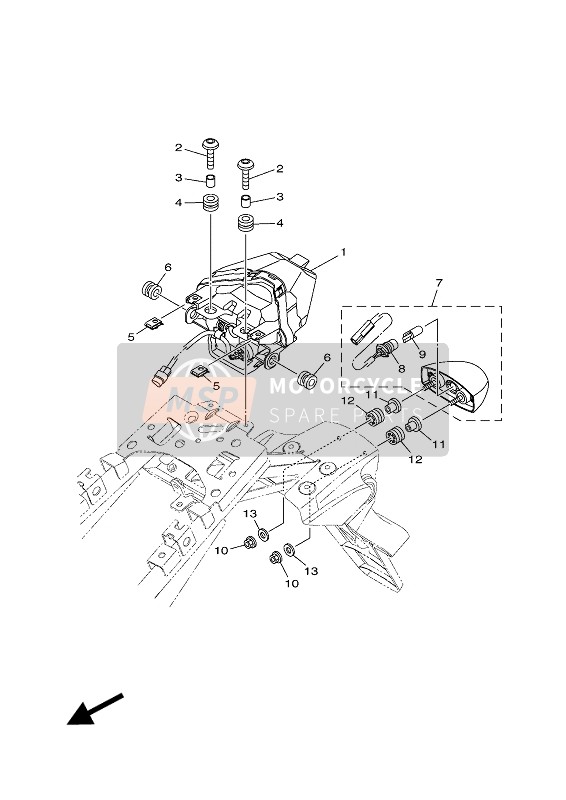 Yamaha MT-07 ABS 2017 Fanale Posteriore per un 2017 Yamaha MT-07 ABS