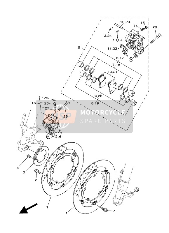 Yamaha TRACER 900 2017 BREMSSATTEL VORNE für ein 2017 Yamaha TRACER 900