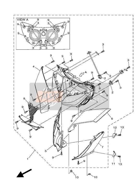 2PP843005000, Phare Complete, Yamaha, 0