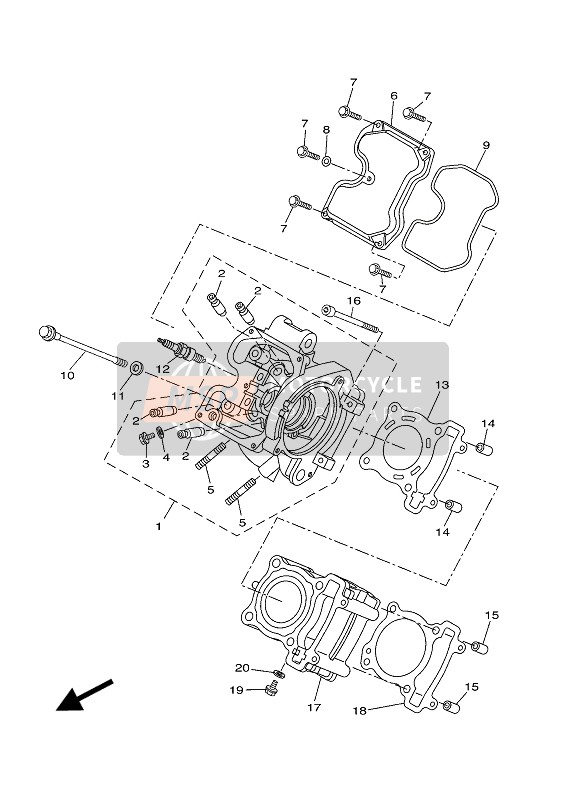 Yamaha MT125 ABS 2017 Cylinder Head for a 2017 Yamaha MT125 ABS
