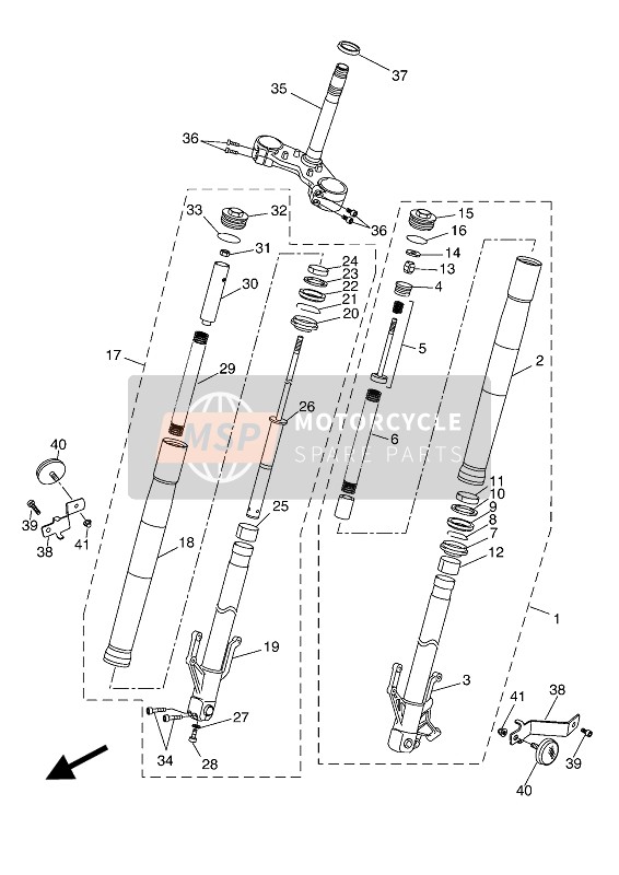 Yamaha MT125 ABS 2017 Front Fork for a 2017 Yamaha MT125 ABS