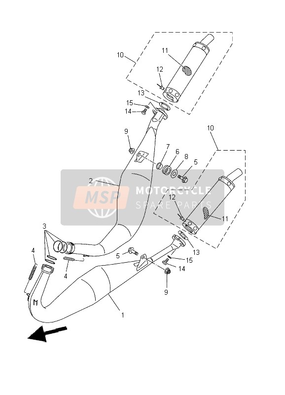 Yamaha TZ250 2002 Échappement pour un 2002 Yamaha TZ250