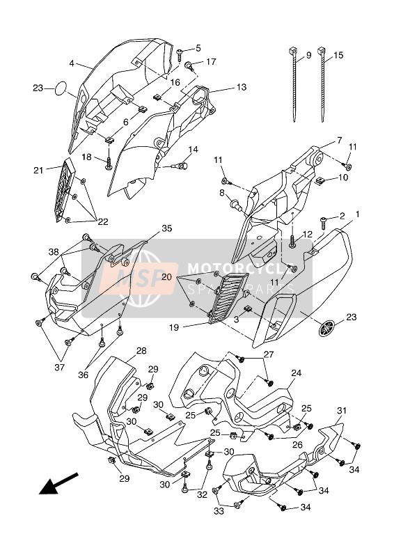 Yamaha MT125 ABS 2017 Cowling 1 for a 2017 Yamaha MT125 ABS