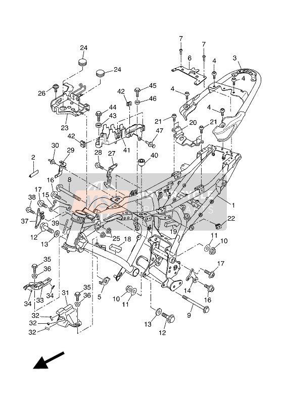 Yamaha XSR700 2017 Cadre pour un 2017 Yamaha XSR700