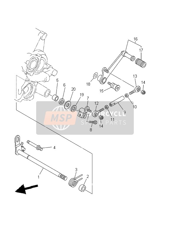 Yamaha TZ250 2002 Shift Shaft for a 2002 Yamaha TZ250