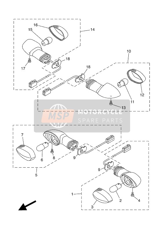 Yamaha XSR700 2017 Luce lampeggiante per un 2017 Yamaha XSR700