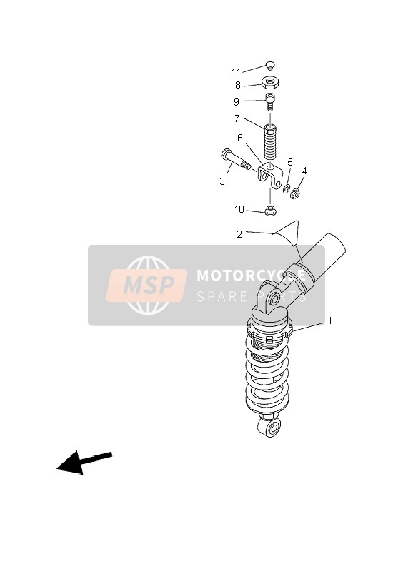 Yamaha TZ250 2002 Sospensione posteriore per un 2002 Yamaha TZ250