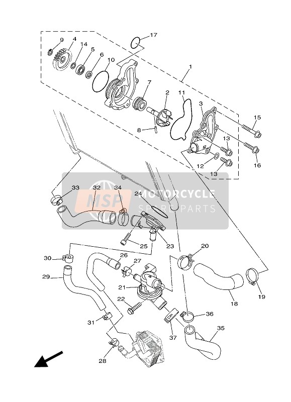 Yamaha XSR900 ABARTH 2017 Water Pump for a 2017 Yamaha XSR900 ABARTH