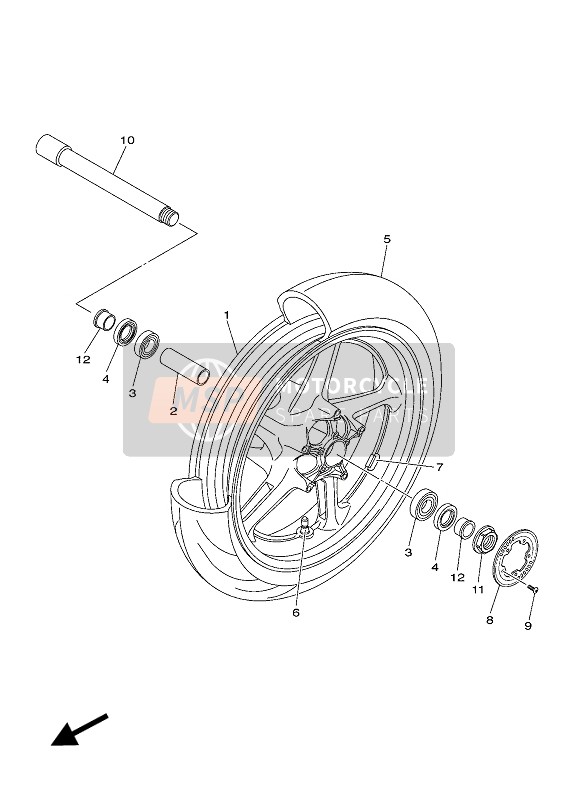 Yamaha MT-10 2017 Front Wheel for a 2017 Yamaha MT-10