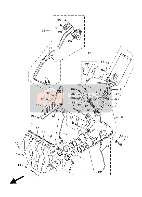 Yamaha MT-10 SP 2017 Exhaust for a 2017 Yamaha MT-10 SP