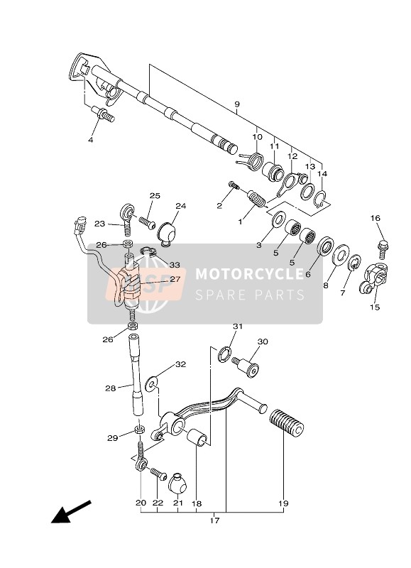 Yamaha MT-10 SP 2017 Shift Shaft for a 2017 Yamaha MT-10 SP