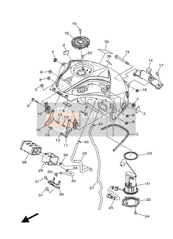 B67Y24100101, Fuel Tank Comp., Yamaha, 0