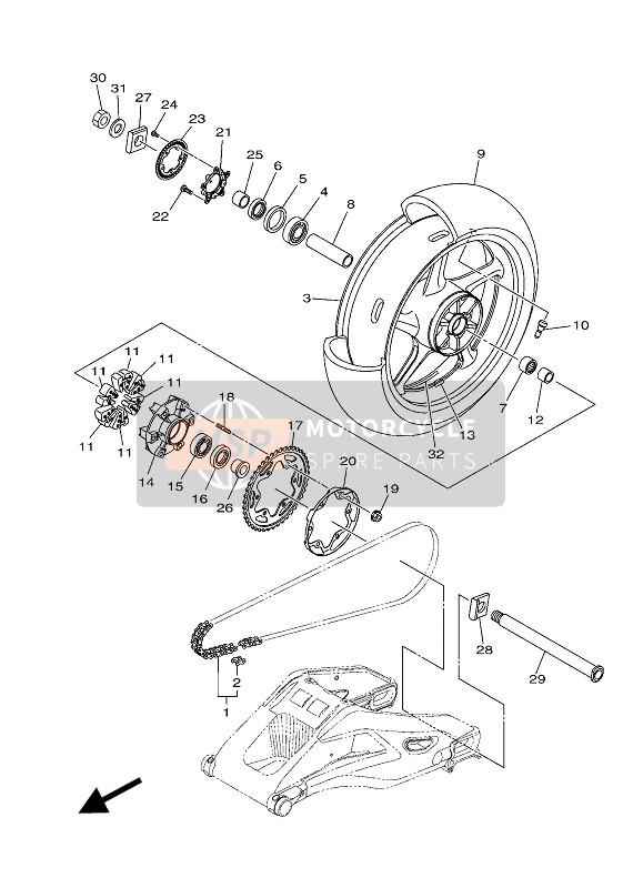 Roue arrière