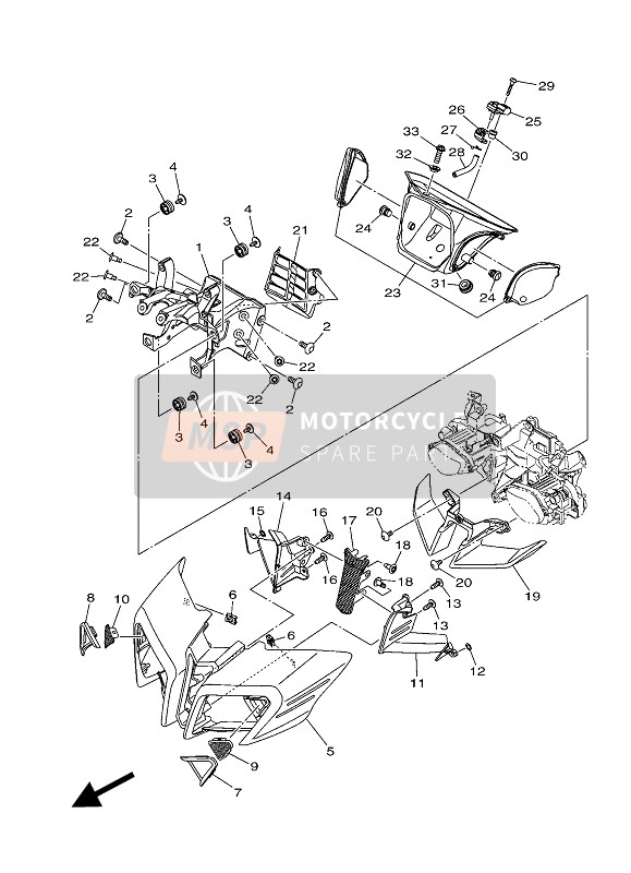 Yamaha MT-10 SP 2017 Cowling 1 for a 2017 Yamaha MT-10 SP