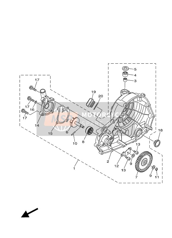 Yamaha MT-250 2017 Waterpomp voor een 2017 Yamaha MT-250