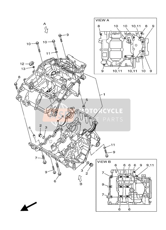 Yamaha MT-250 2017 Crankcase for a 2017 Yamaha MT-250