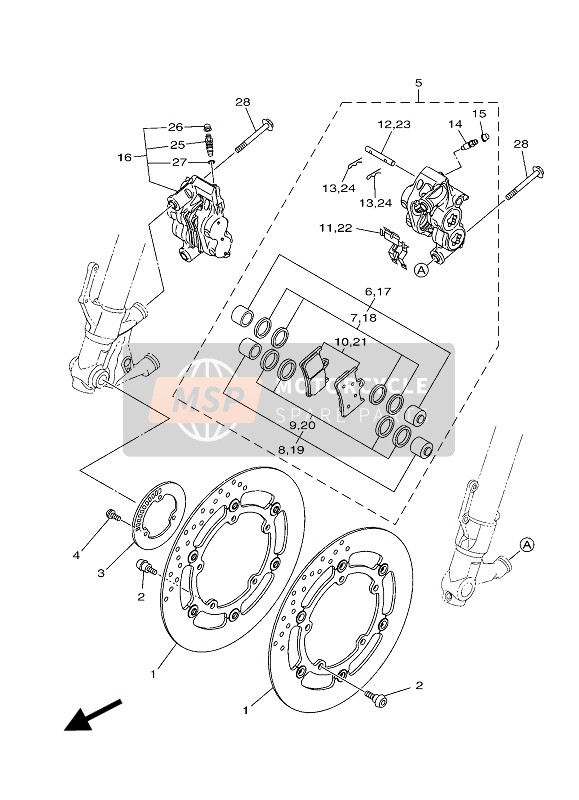 Yamaha MT-09 ABS 2017 BREMSSATTEL VORNE für ein 2017 Yamaha MT-09 ABS