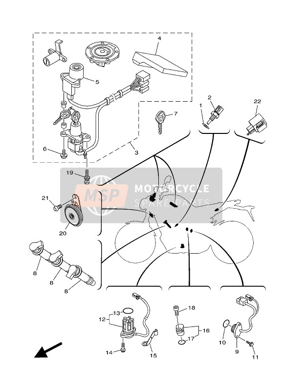 BS2W82500200, Main Sw. Immobilizer Kit, Yamaha, 0