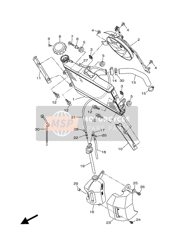 Yamaha TRACER 700 2017 Radiator & Hose for a 2017 Yamaha TRACER 700