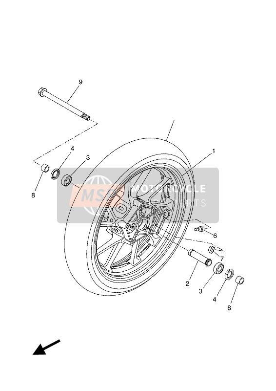 Yamaha TRACER 700 2017 Front Wheel for a 2017 Yamaha TRACER 700