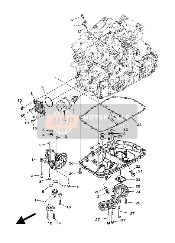 Yamaha XT1200ZE SUPER TENERE ABS 2017 Pompa dell'olio per un 2017 Yamaha XT1200ZE SUPER TENERE ABS