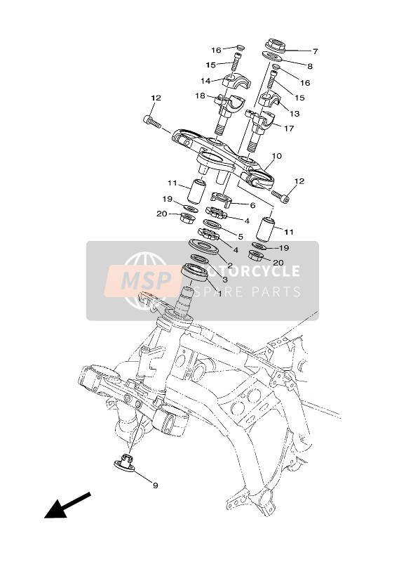 Yamaha XT1200ZE SUPER TENERE ABS 2017 Steering for a 2017 Yamaha XT1200ZE SUPER TENERE ABS