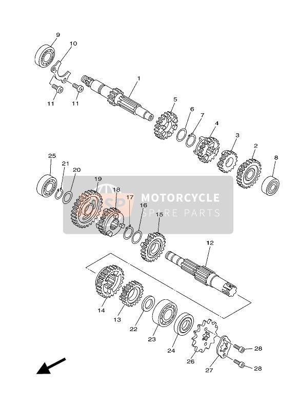 Yamaha XTZ125E 2017 Transmission pour un 2017 Yamaha XTZ125E