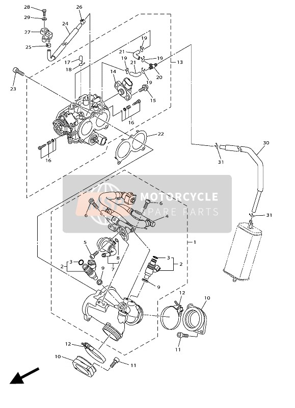 Yamaha XV950 ABS 2017 Intake 1 for a 2017 Yamaha XV950 ABS