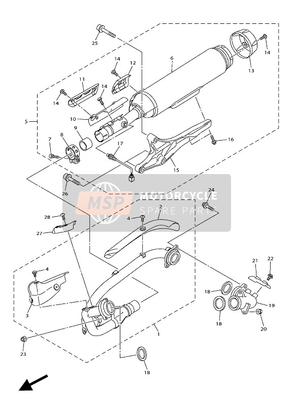 BS5147110000, Pot D'Echappement 1, Yamaha, 0