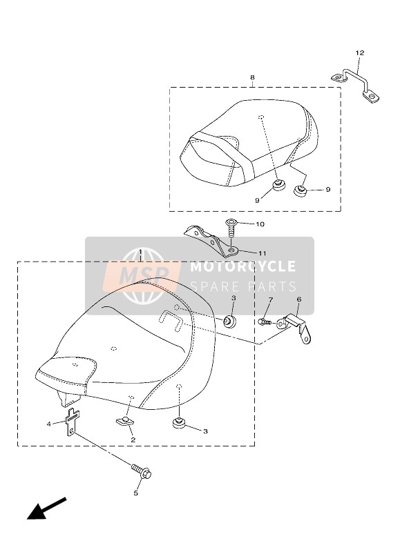 Yamaha XV950 ABS 2017 Asiento para un 2017 Yamaha XV950 ABS