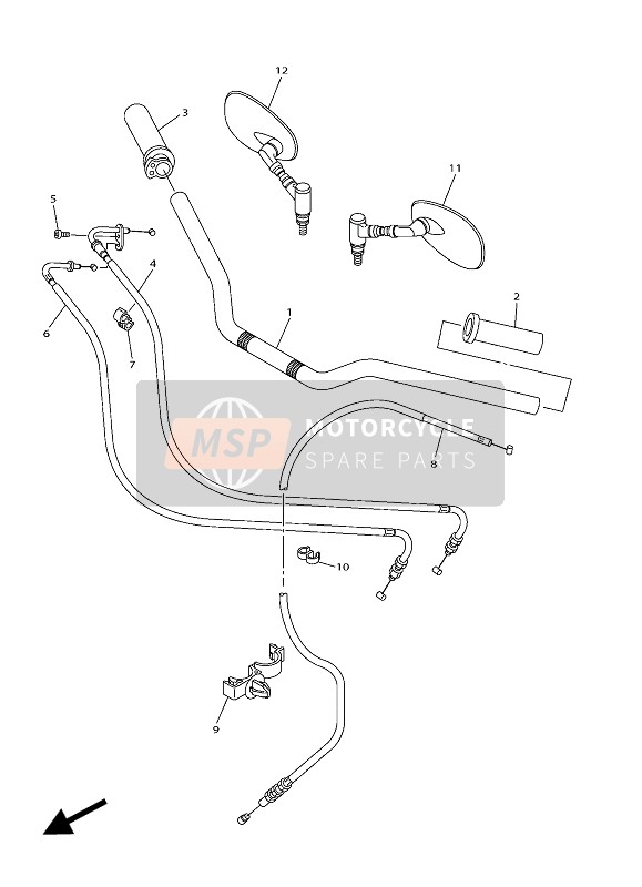 Yamaha XV950 ABS 2017 Manija de dirección & Cable para un 2017 Yamaha XV950 ABS