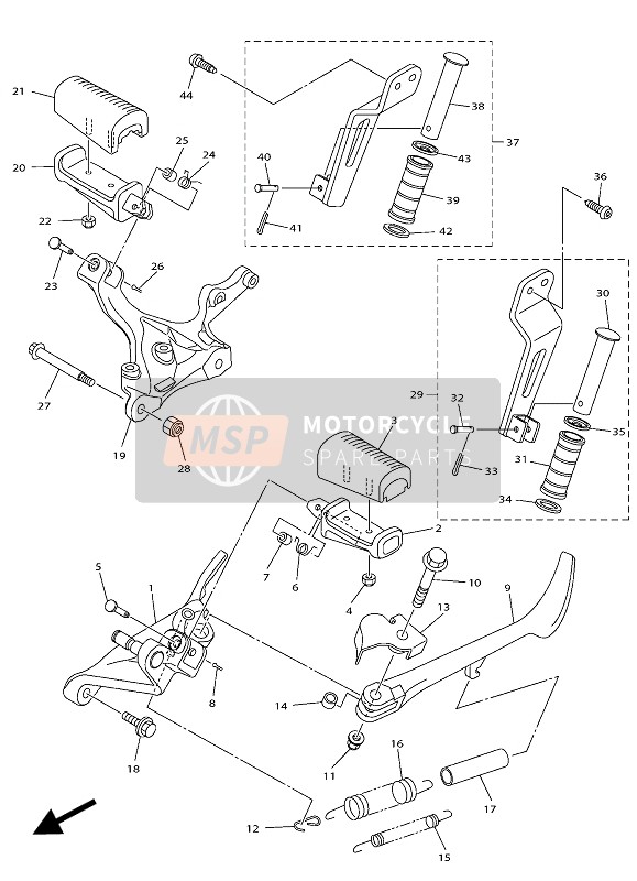 BS5274400000, Voetsteun Achter Assy 2, Yamaha, 0