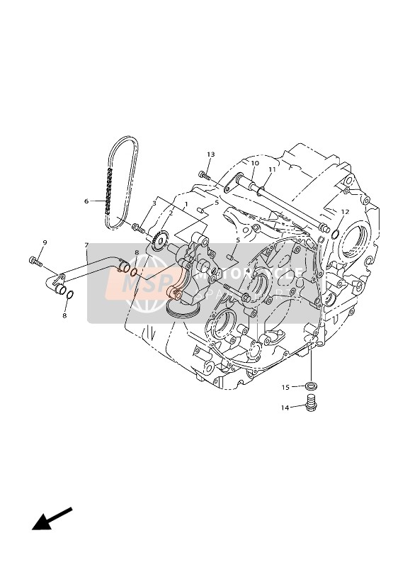 Yamaha XVS950XR ABS 2017 La pompe à huile pour un 2017 Yamaha XVS950XR ABS