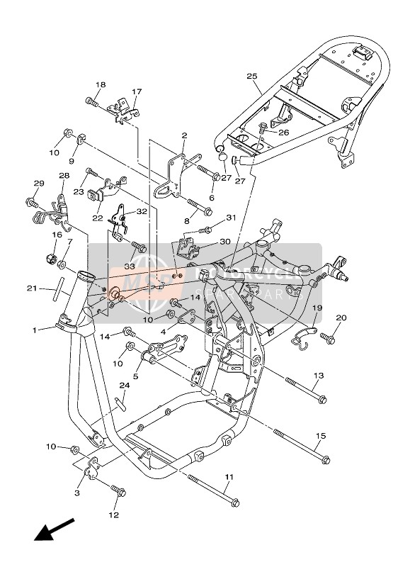 1XC258870000, Halter, Bremsschlauch, Yamaha, 2