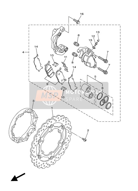 5S7258050000, Brake Pad Kit, Yamaha, 1