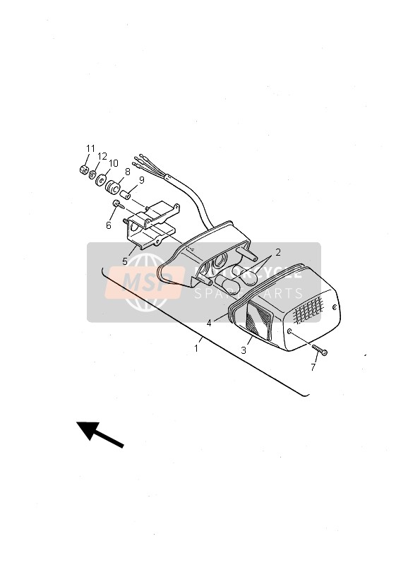 Yamaha V-MAX12 2002 Tail Light for a 2002 Yamaha V-MAX12