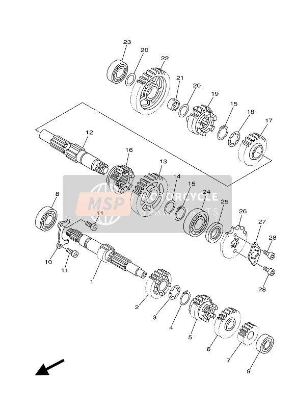 2SBE71210000, Gear, 2ND Pinion (, Yamaha, 0