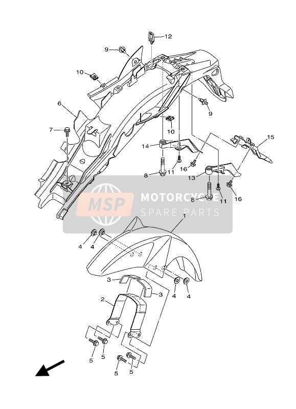 BT4F16130000, Support 1 De Garde B, Yamaha, 0