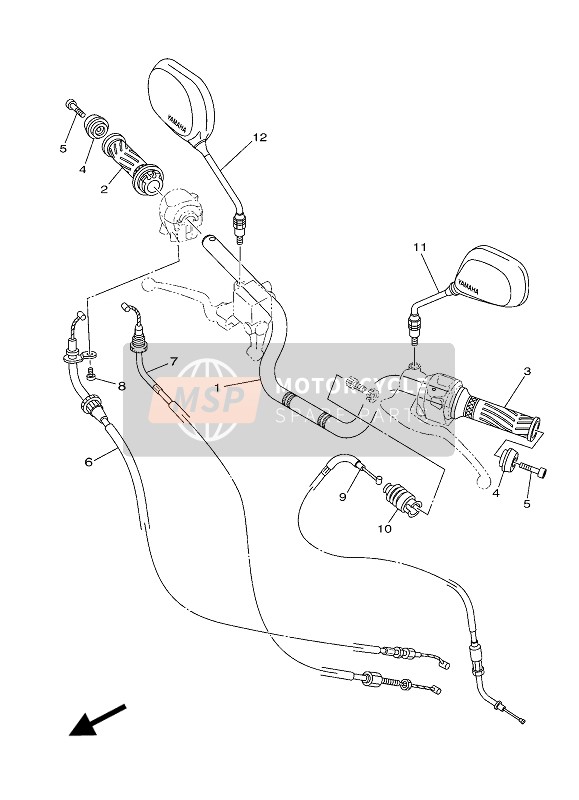 41SF62900200, Ruckblickspiegel Kompl (R), Yamaha, 0