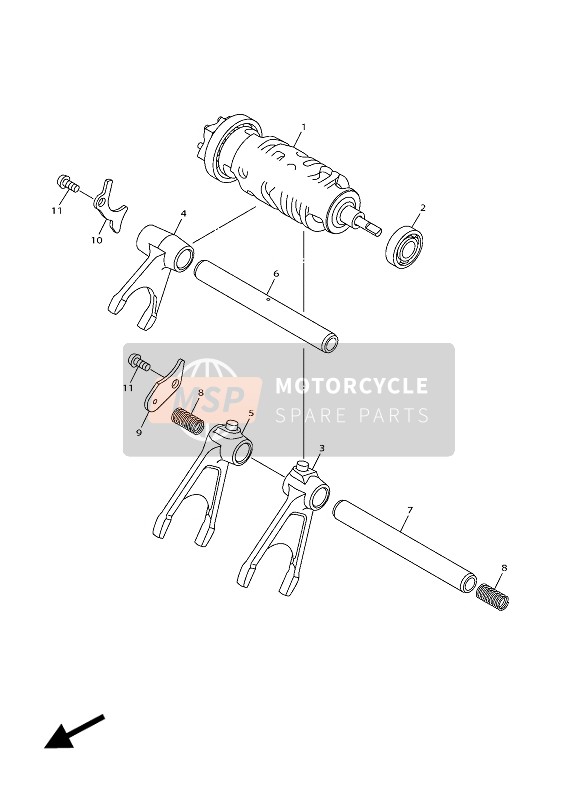 Yamaha YZF-R1 2017 Shift Cam & Fourchette pour un 2017 Yamaha YZF-R1