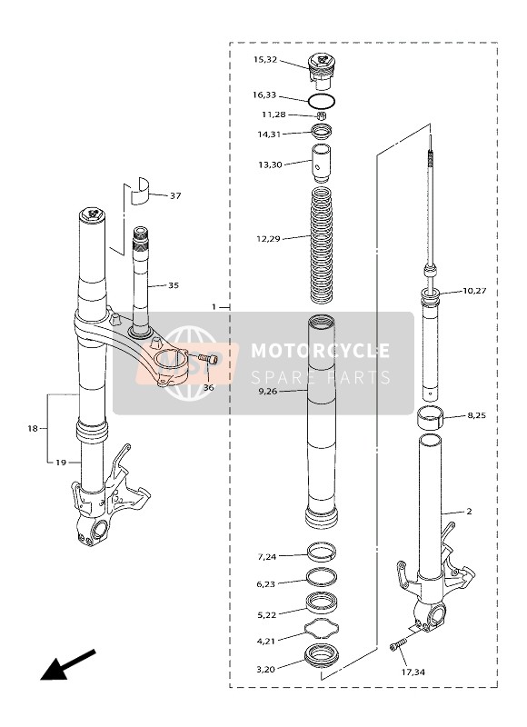 2CR231022000, Gabelbein (Links), Yamaha, 0