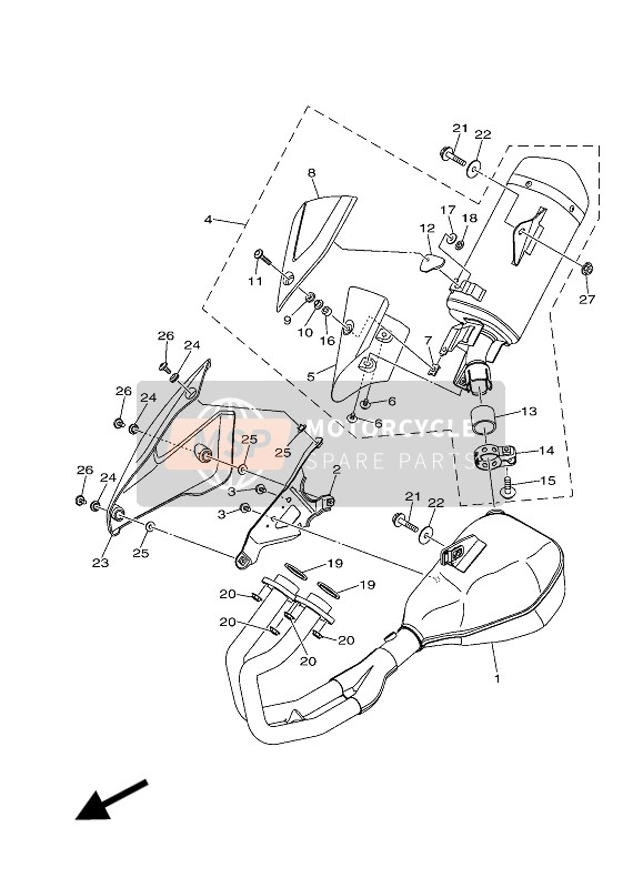 Yamaha YZF-R25 2017 Échappement pour un 2017 Yamaha YZF-R25