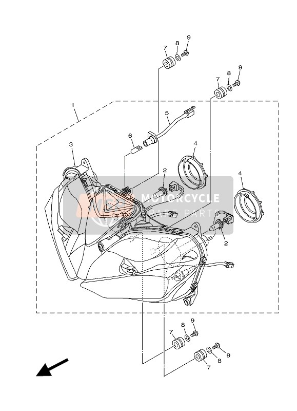 Yamaha YZF-R25 2017 Faro per un 2017 Yamaha YZF-R25