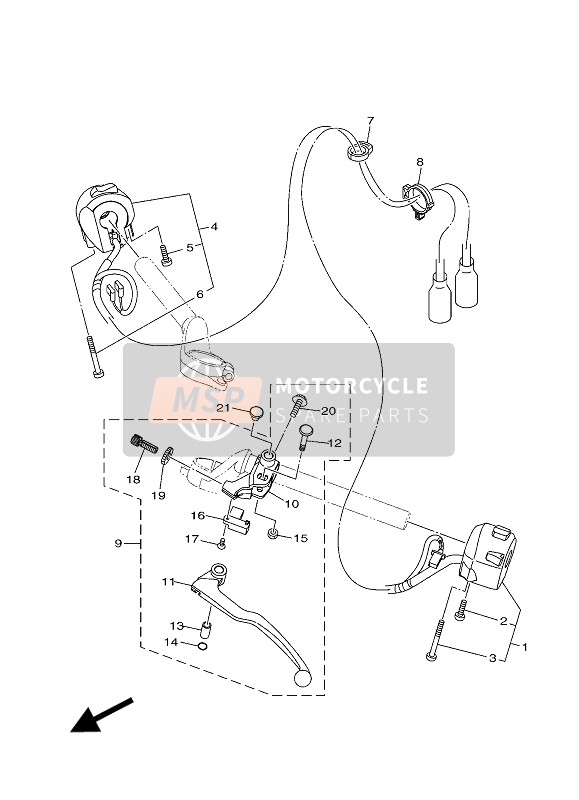 Yamaha YZF-R25 2017 Interruptor de manija & Palanca para un 2017 Yamaha YZF-R25