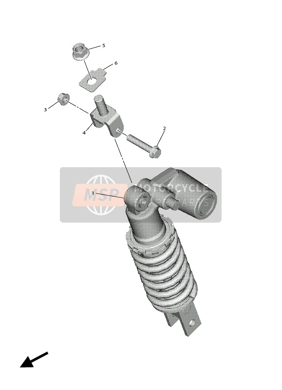 BN6222101000, Stossdampfereinheit, Hinten, Yamaha, 0