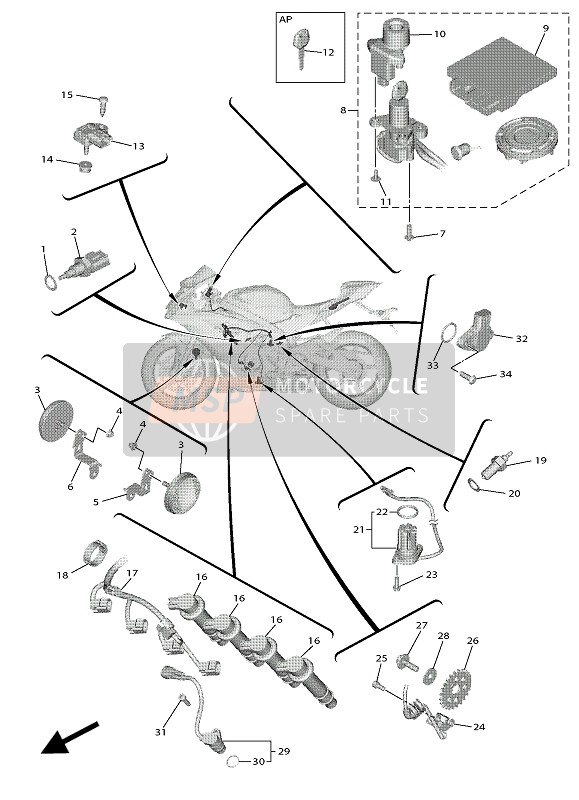 BN6851220000, Bracket, Reflector 2, Yamaha, 0