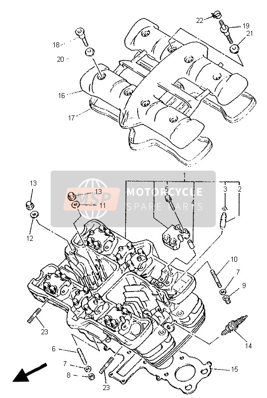 Yamaha XJ600N 1995 Culasse pour un 1995 Yamaha XJ600N