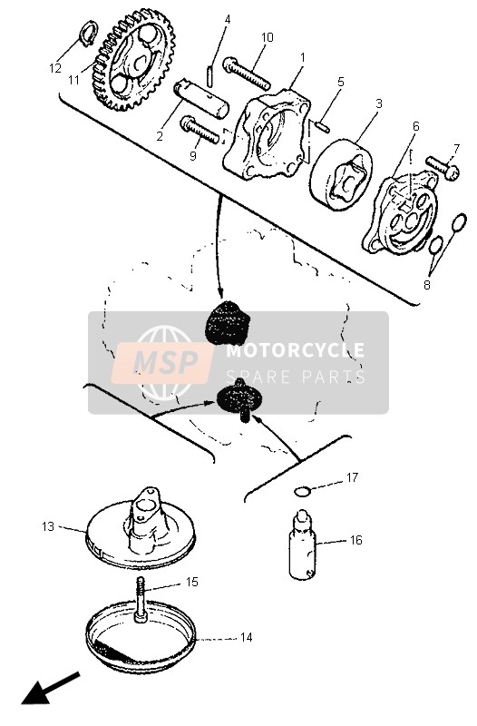 Yamaha XJ600N 1995 La pompe à huile pour un 1995 Yamaha XJ600N