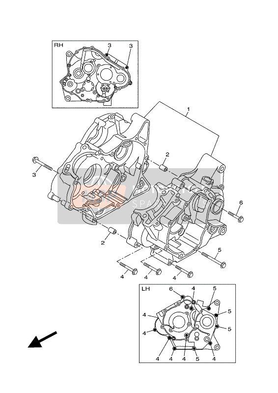 Yamaha MT125 2018 Crankcase for a 2018 Yamaha MT125